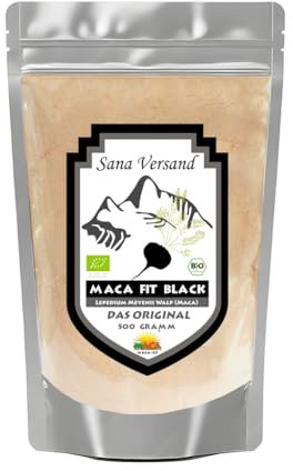 Maca Pulver Black 500g BIO Original aus Peru Junin, reines Schwarzes-Maca-Pulver, rein pflanzlich ohne Zusatzstoffe, Vegan Gluten und Laktose frei.
