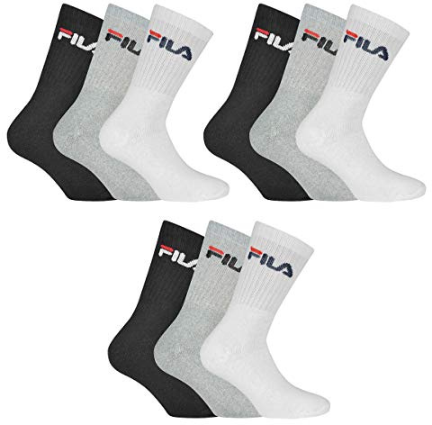 FILA 9 Paar Socken, Frottee Tennissocken mit Logobund, Unisex (3x 3er Pack)