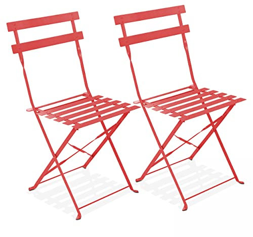 Oviala Klappstühle, Stahl, Rot, 2 Stück