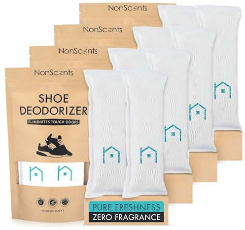 NonScents skodeodorant (8-pack) - lukteliminator, fräschare för sneakers, gymväskor och skåp