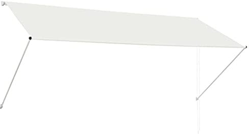 vidaXL Markise, Klemmmarkise Einziehbar, Sonnenschutz für Fenster Terrasse Balkon, Balkonmarkise Fallarmmarkise Fenstermarkise, 300×150cm Creme