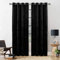 Yorkshire Bedding Black Crushed Velvet Curtains, 54 Inch Drop Eyelet, Room Darkening, Fully Lined + Tie Backs (116cm x 137cm)