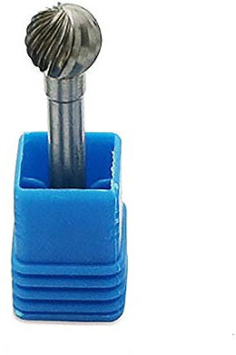 Rotary File Cutter POWERTOOL 6mm Shank Wood Carving Drill Bits Tungsten Carbide Ball Head Rotary Burr for DIY Woodworking, Drill Engraving (Single Slot, 10x8mm)