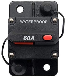 Disjoncteur de voiture avec réinitialisation manuelle approprié étanche 60 Amp 12V-24V DC pour moteur Auto voiture Marine bateau vélo stéréo Audio