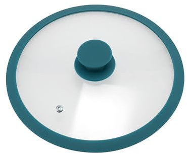 bremermann Glasdeckel mit Silikonrand für 24 cm Töpfe und Pfannen (Wasserblau)