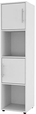 URBNLIVING Weißes Würfel-Bücherregal mit Holztür, Metallgriff, Display-Regal, Aufbewahrungsregal, Schrank (weiße Tür, 4 Würfel)