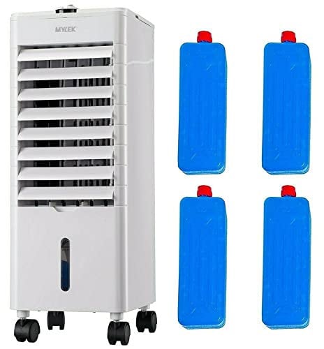 Mylek Air Cooler 4L Portable, 3 Fan Speeds, Easy Fill Water Tank, High Powered Evaporative Coolers Function With 4 Ice Packs & Automatic Oscillation