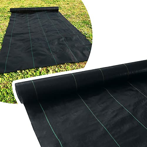 ANSIO Weed Control Membrane 2Mx50M Heavy Duty Weed Control Fabric,Ground cover Membrane, UV stabilised Weed Barrier Fabric. Ideal for use in Patios, Garden, Flower beds, Landscaping - weed suppressant