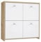 FORTE BEST CHEST Kommode mit 4 Türen, Holzwerkstoff, Artisan Eiche / Weiß, 77.1 x 77.3 x 29.6 cm