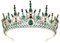 Barockrhinestone Königin Krone Tiara: Kristall Braut Hochzeit Tiara Diamand Prinzessin Krone Braut Kostüm Schmuck Haarschmuck Grün