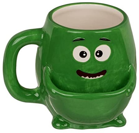 OOTB - Grünes Monster Kaffeebecher mit Keksfach - Tasse Kaffeetasse