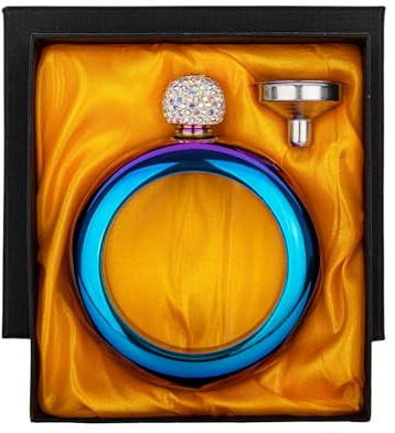 Toptie Pulsera Con Petaca de Whisky para Mujer, Botella de Vino Oculta | 100 ml, Acero inoxidable, Tapa de Diamantes de Imitación, Accesorio de Moda, Ideal para Fiesta y Regalo