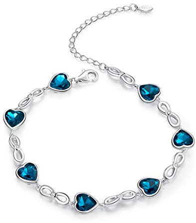 GemKing SCB163 Ocean Heart S925 Sterling Silver Bracelet