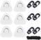 Dreieck Edelstahl D-Ring Pad Patch mit Bungee Cord und Clips Kit für PVC Aufblasbare Boot Schlauchboot Kajak Kanu SUP (Weiß 6 Packs)
