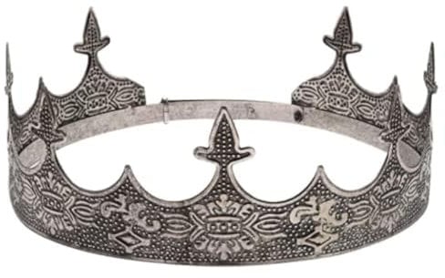 LEEMASING Krone Haarschmuck Königlicher König Diadem Männer Metall Große Tiaras Für Halloween Kostüm (Schwarz)