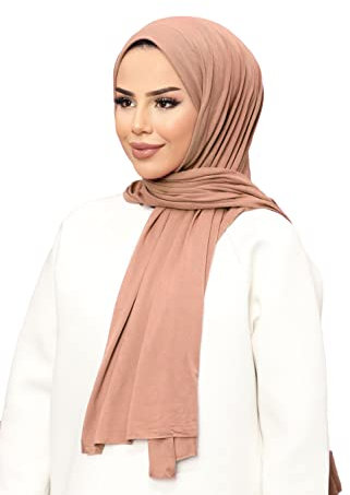 Ayenza Moda ¨ Jersey Hijab Head-Wrap Turban Soft Touch Stretchy Durable Türkish Made Quality, rose gold, One size
