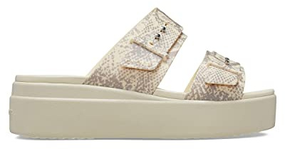 Crocs Brooklyn Buckle Low Wedge, Sandali Donna, Vanilla Multi, 38/39 EU