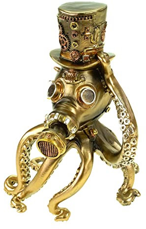 VOGLER Joh. Vogler GmbH Steampunk Oktopus mit Gasmaske Figur 17 cm Steam Punk Krake Retro