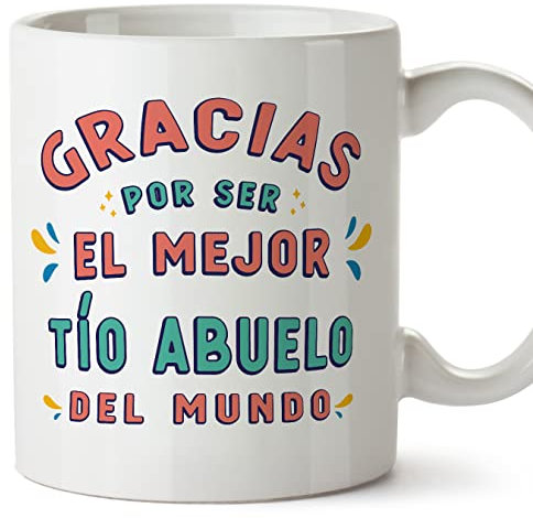 MUGFFINS Tazas para TÍO ABUELO - En Español - Gracias por ser el mejor - 11 oz / 330 ml - Regalo original y divertido