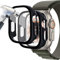 Acadeny 2 pezzi Custodia rigida compatibile con Apple watch ultra 49mm con pellicola protettiva,9H Durezza Hart PC Case sottile in vetro temperato per Smart, Nero