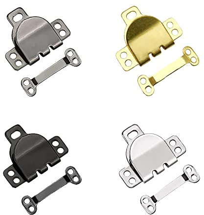 NUWIQ Nähhaken, Ösenverschluss, zum Flicken von Kleidungsstücken und DIY-Nähen, Schwarz, Silber, Dunkles Schwarz, Gold, 40 Stück