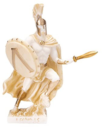 Leonidas Statue Griechische Spartanische König Skulptur Figur Alabaster Gold Farbe 8,2 Zoll