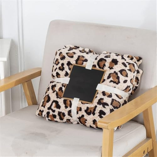 Lukery Kuscheldecke Flauschig Decke Flanelle 100x120 cm, Leopardenmuster Couchdecke Wohndecke Sofadecke Fleecedecke | Warm Weiche für Tagesdecke Wohnzimmer Blanket
