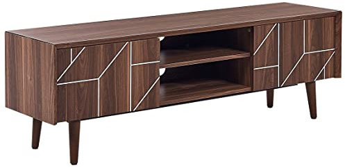 Beliani Mobile TV in colore legno scuro con 2 scomparti e 2 ripiani