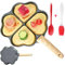 WSNDM 4 Fori In Alluminio Padella Per Uova a Forma Di Cuore, Padella Pancake Antiaderente, Per Cucinare Pancake, Uova e Hamburger, Per Induzione e Gas
