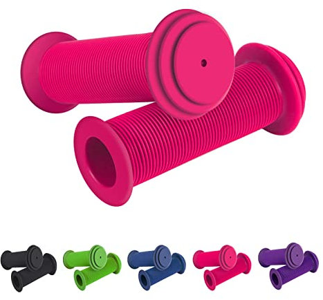 RosewineC Poignées de guidon de vélo souples antidérapantes antidérapantes pour enfants - En caoutchouc - Pour garçons et filles - Rose