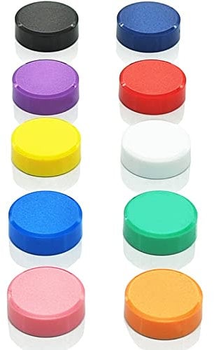 ZDZBLX Fridge Magnets, 10 Pack 10 Colors Magnets for Whiteboards, Strong Magnet, Colorful Mini Small Magnet, Round Cute Magnets for Crafts, Notice Board, Kitchen, Office, Classroom, School (Assorted)