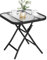 eSituro Table de Jardin Pliante, Table de Balcon, pour Terrasse, en Verre Trempé, Noir+Transparent, Carrée 46x46x48cm
