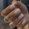 JUSTOTRY 24 Stück Milchig Eckig Nägel Zum Aufkleben Kurz mit Bling Pattern,Weiß Press on Nails,Kunstnägel Fake Nails für Nails Art,Glitter Square French Fingernägel für Frauen