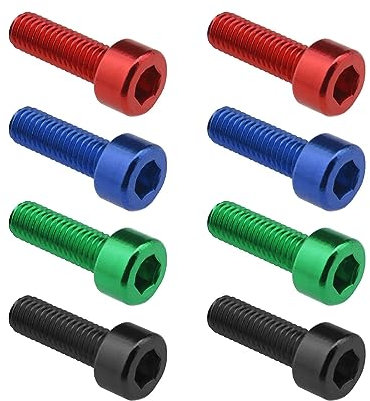 Create idea 8pcs Boulons de Cage Bouteille d'eau en Alliage d'aluminium Vis de Support Bouteille d'eau Vélo Adaptées à la Plupart des Vis de Cage Bouteille d'eau Multicolores de Vélo