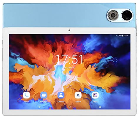 Tablet HD da 10,1 Pollici Altoparlante HiFi 2.4G 5G WiFi 4G LTE Tablet 8 GB 128 GB ROM Octa per Pendolarismo (Blu)