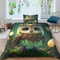 Damailjw Bettwäsche-Set Bettbezug Eule 3D, Mikrofaser-Bettwäsche Superweicher, Atmungsaktiver Bettbezug. (Single（135x200cm）)