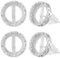Beebeecraft 1 caja de 4 piezas de Accesorios para Aretes de Plata de Ley con Punta Redonda Plana Aretes En Blanco Cabujones con Bandeja de 8 mm para Hacer Joyas Y Aretes DIY