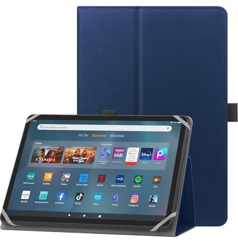 HoYiXi Custodia universale per 9-10.1 pollici Tablet Compatibile Fire HD 10 e Fire HD 10 Plus con Supporto e Cover per Cinturino da Polso per 9-10.1 Samsung Lenovo Huawei Android Tablet - Blue