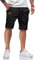 HMIYA Kurze Hosen Herren Baumwolle Chino Shorts Sommer Freizeitshorts Elastische Taille mit Taschen(Schwarz,EU-M)