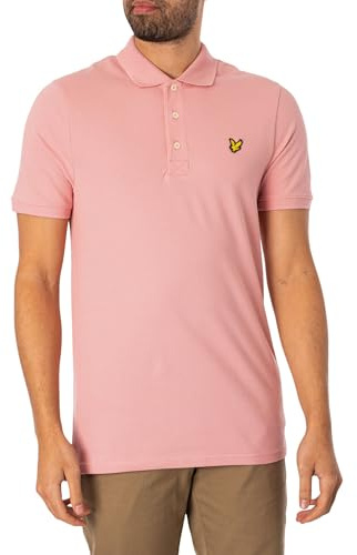Lyle & Scott Mens Short Sleeve Polo Shirt Palm Pink S