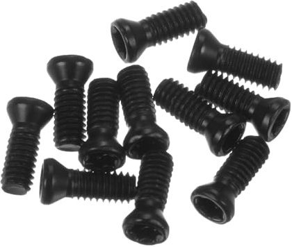 QUARKZMAN 10Pcs Vis Torx M2.5x7mm à Tête Plate Ronde en Acier Allié de Qualité 12.9 avec Clé Torx T8 pour Remplacer les Outils de Tournage en Carbure Sur Tour CNC, Noir