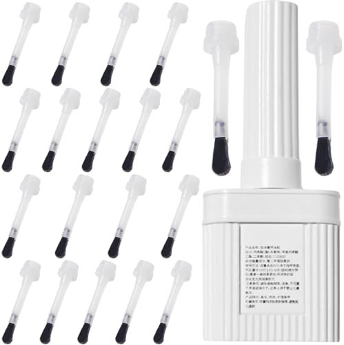 20Pcs Nail Polish Brush Replacement Round Head Nail Glue Brush with Empty Bottle Nail Polish Tools for Home Salon
