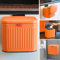 Mini Hanging Kitchen Compost Bin 4 L/1.05 Gallon, Small Trash Can with Detachable Inner Bucket for Cupboard Countertop Bathroom Camping Office Camping (Orange-4 Liter)