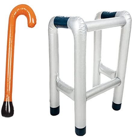 Abaodam 2pcs Party Zimmer Frame Halloween Decor Halloween Embellishments Inflatable Zimmer Frame Novelty Prop Adult Blow up Zimmer Frame Inflatable Walking Aid Inflatable Walking Stick Set