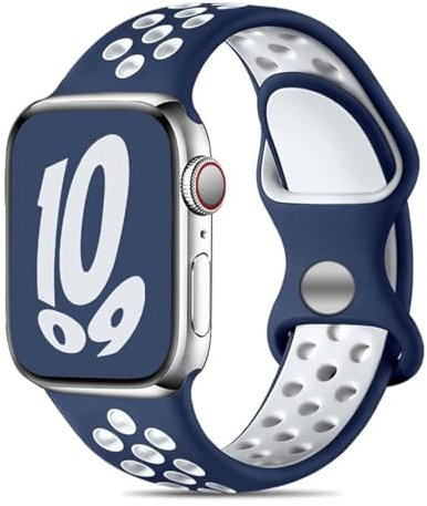 Correa Recambio para Apple Watch 42mm Series 3, Azul-Blanco