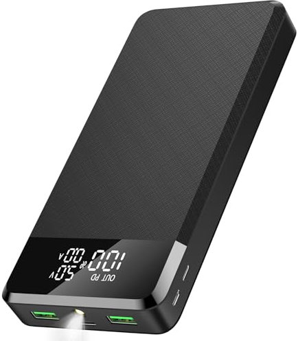 Power Bank 30000mAh,25W Fast Charging QC 3.0 USB C Portable Charger External Battery Pack with 3 Inputs & 3 Outputs, LED Display,Torch for iPhone iPad Samsung Huawei Phones Tablet (black)