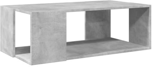 vidaXL Table Basse Gris béton 89,5x48x30 cm Bois d'ingénierie, Table d'appoint, Table de Salon, Table latérale, Bout de canapé, Table Centrale