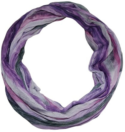 beybey® Trance Edition Damen Seide Loop Schal in herrlichen Farben - ein Seidenschal zum Verlieben (dx lila)