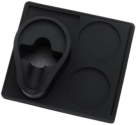 Normcore Espresso 58 mm Siebträger-Stopfstation, kompakte Stopfstation, Barista-Eck-Tamping-Matte mit Siebträgerständer, Kaffeestamperhalter, Schwarz