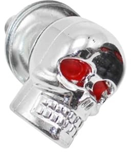 runhuabaihuo Skull Screws License Plate Bolts And Nuts 3D Skull Red Eye Design Skull Automobile Accessories Bike Number Plate Frame Skull(Plating)